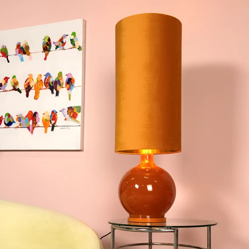 Lucide ESTERAD - Vloerlamp - Ø 34 cm - 1xE27 - Okergeel - sfeer 1
